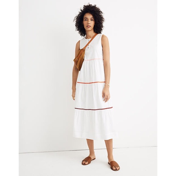 Madewell Dresses & Skirts - Madewell Rickrack Cattail Tiered Long White Dress